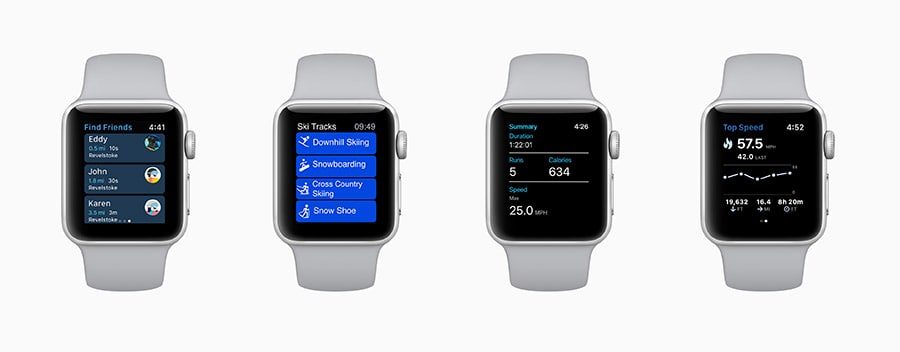 Apple Watch Serie 3 Intègre les activités Ski/Snowboard