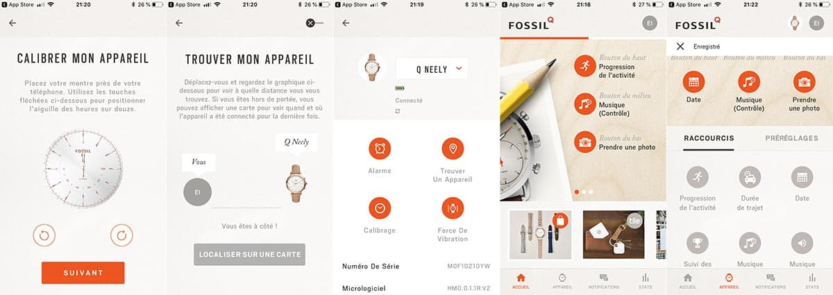 L'application mobile Q Fossil