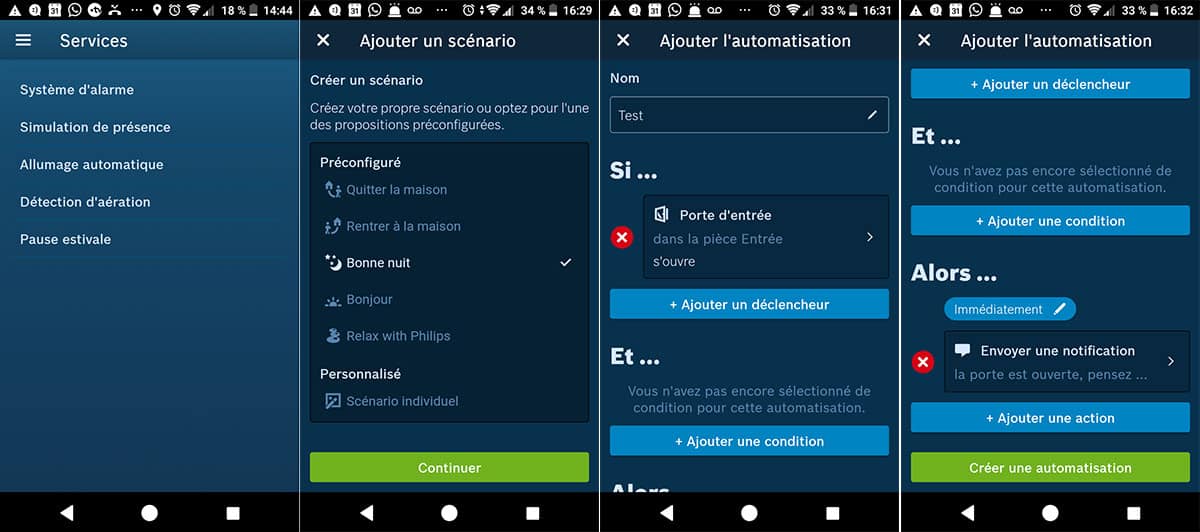 Création de scénarios personnalisés - Bosch Smart Home
