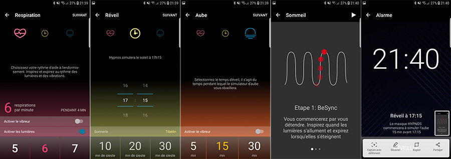 Le mode sommeil de l'application Hypnos