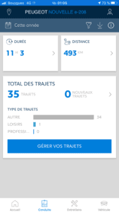 My Peugeot - Durée utilisation