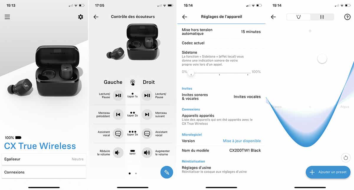 L'application mobile Smart Control dédiée aux CX True Wireless de Sennheiser