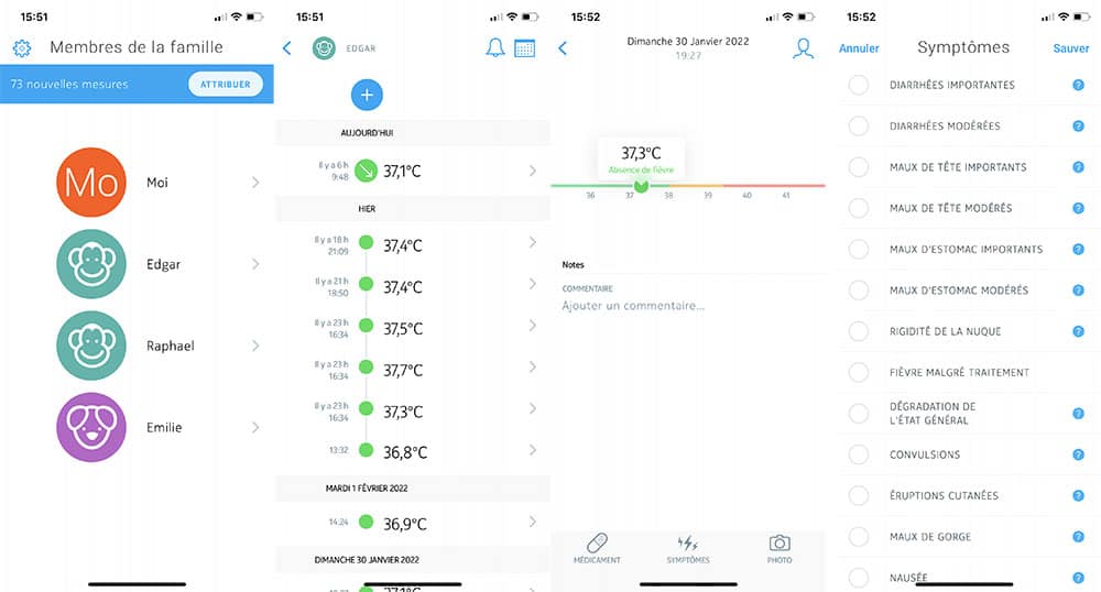 L'application mobile Withings Thermo