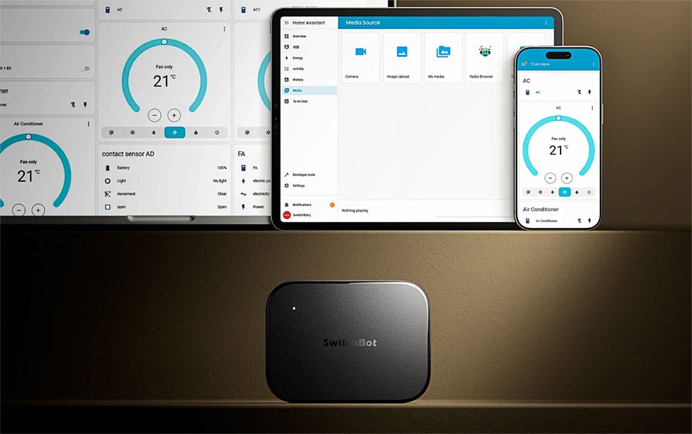 SwitchBot Hub IA : domotique 100 % locale, IA embarquée, Matter, Home Assistant et compatibilité avec 100+ appareils. La box qui rend enfin la maison intelligente.