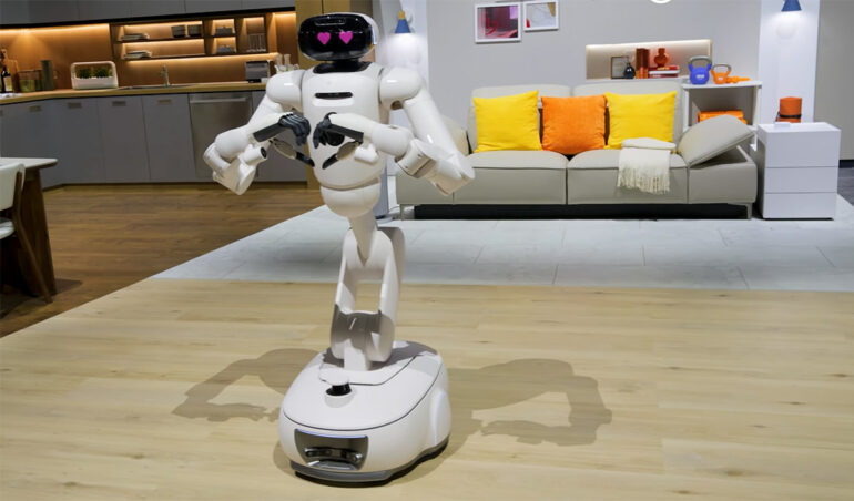 LG CLOiD : le robot domestique IA avec bras articulés et mains à cinq doigts