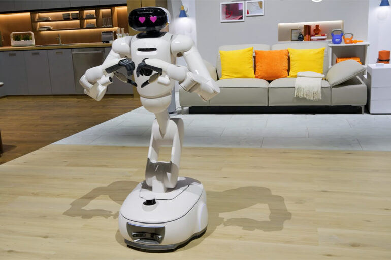 LG CLOiD : le robot domestique IA avec bras articulés et mains à cinq doigts