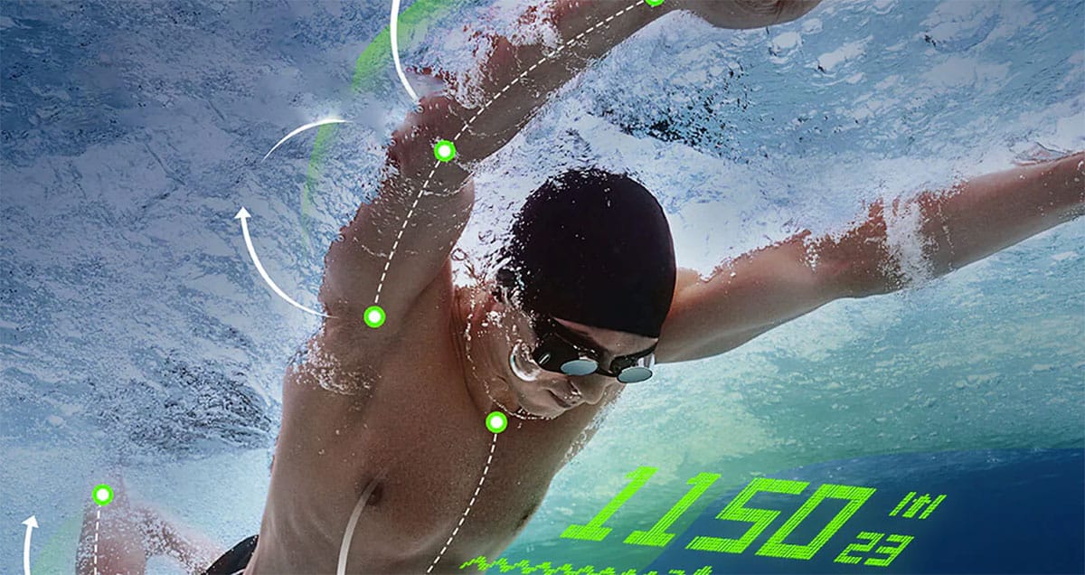 Lunettes de natation connectées Holoswim 2 Pro avec affichage AR en temps réel