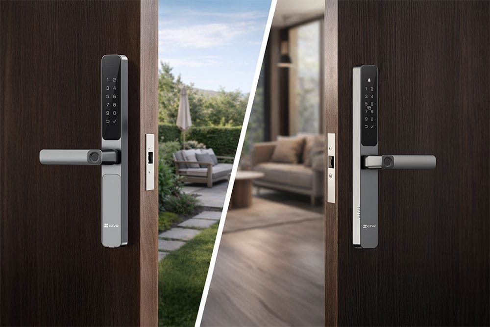 Serrure EZVIZ DL06 Pro à empreinte digitale bilatérale, capteurs intérieur et extérieur