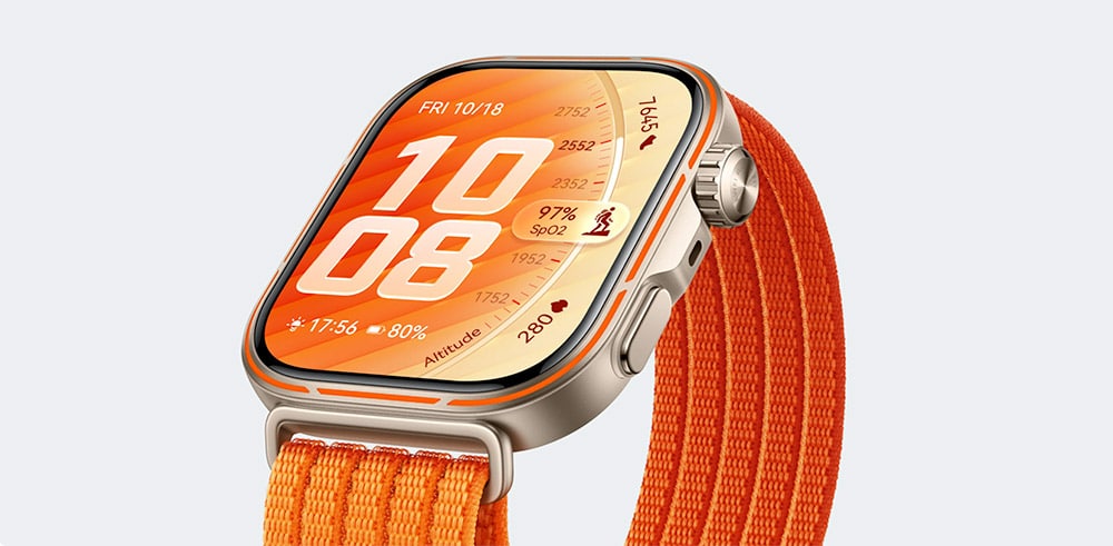 Huawei Watch Fit 5 Pro montre connectée titane écran AMOLED