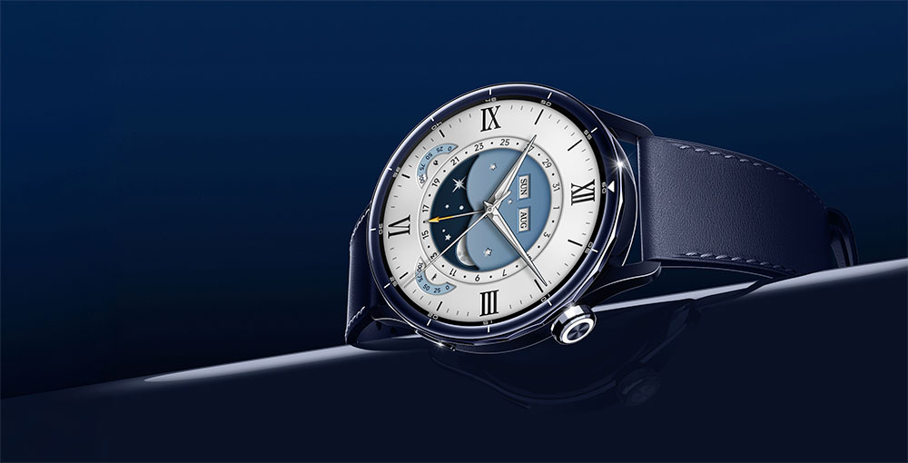 Xiaomi Watch S5 46 mm avec bracelet en cuir véritable bleu bicolore