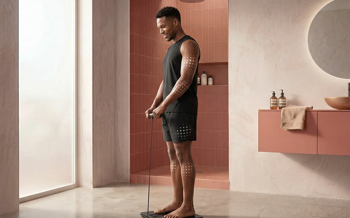 La Withings BodyFit analyse votre corps en 6 zones avec une précision proche du DEXA, en 10 secondes. Muscle, graisse, graisse viscérale