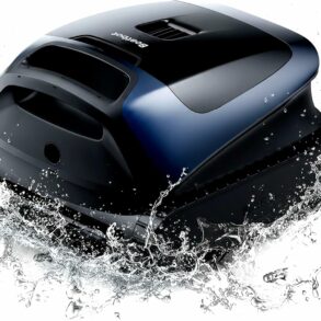 Robot de piscine sans fil Beatbot Sora 30 pose au bord du bassin