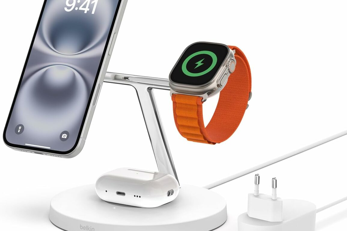 Chargeur Belkin 3-en-1 MagSafe pour iPhone, Apple Watch et AirPods