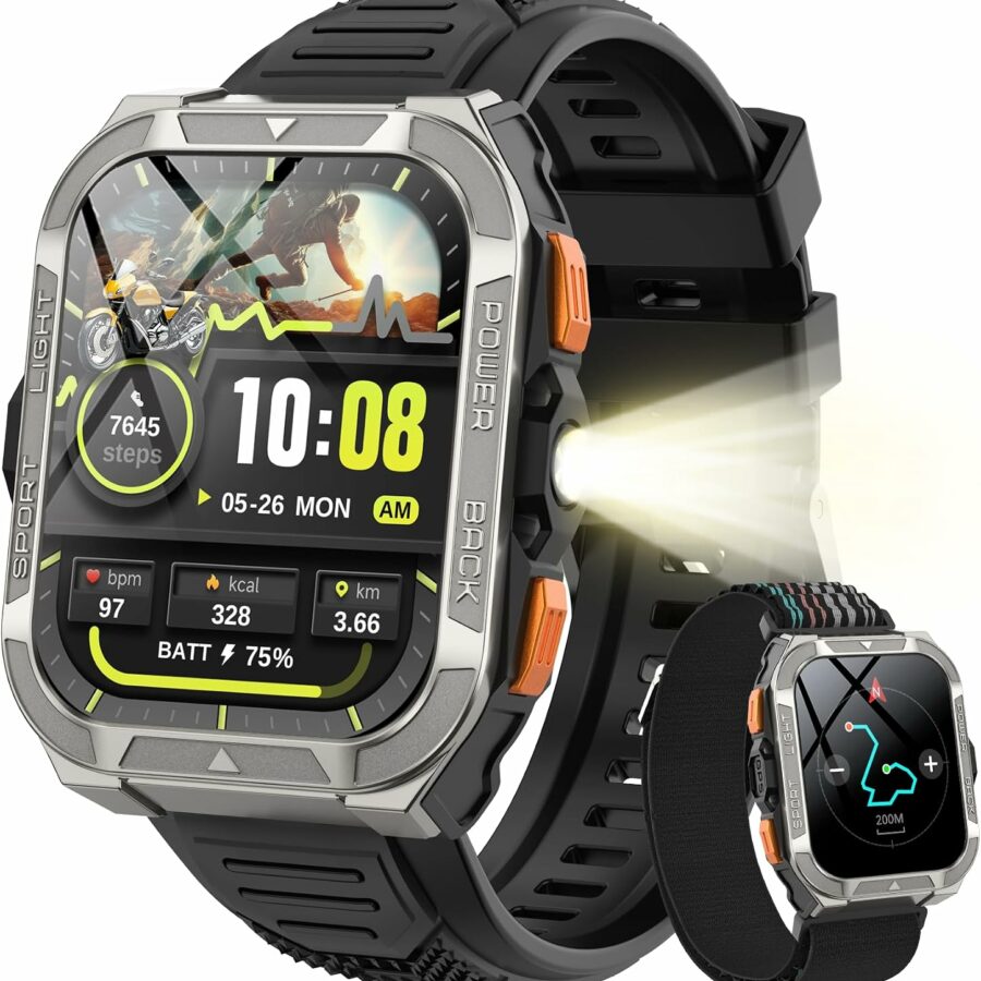 Montre connectée Blackview anthracite avec GPS et double bracelet