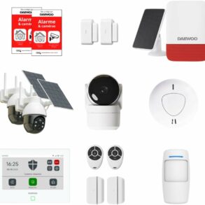 Pack alarme maison connectée Daewoo Security avec caméras solaires et sirène