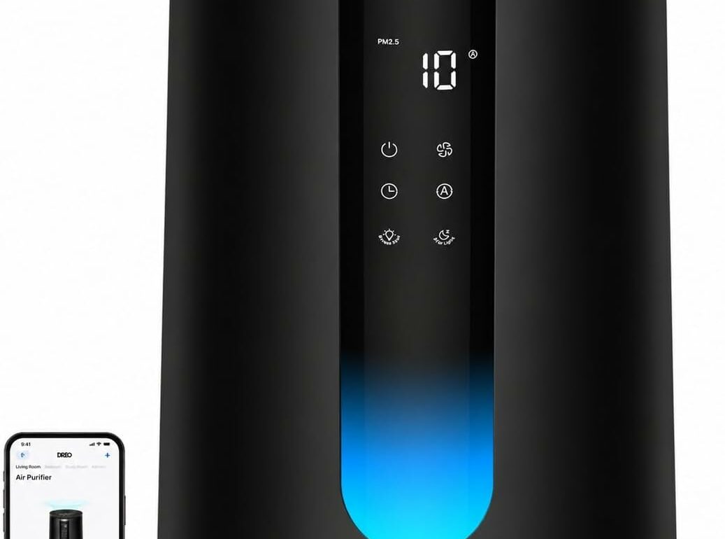 Purificateur d’air connecté DREO 338S blanc avec écran AQI