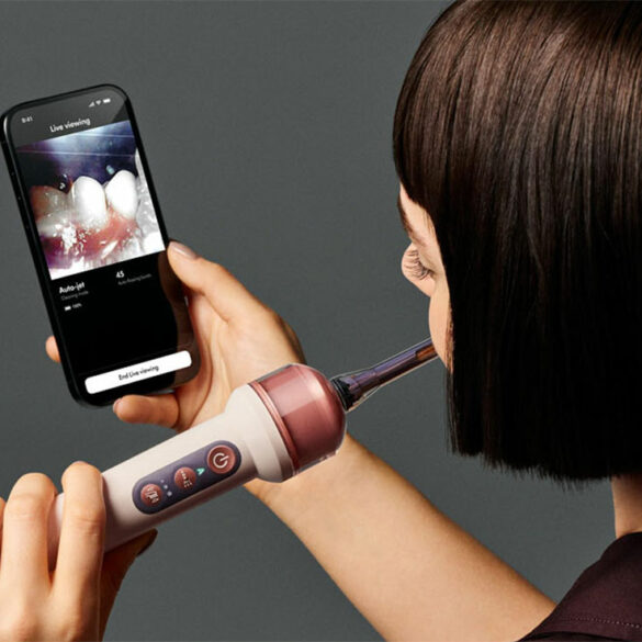 L'application Dyson CameraJet affichant le scan des dents en direct