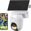 Caméra de surveillance EZVIZ CB8 Lite avec panneau solaire fixée au mur exterieur