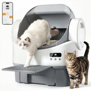 Litiere pour chat autonettoyante JUMMICO pilotee par application avec reservoir 12L