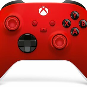 Manette Xbox sans fil coloris Pulse Red sur fond blanc