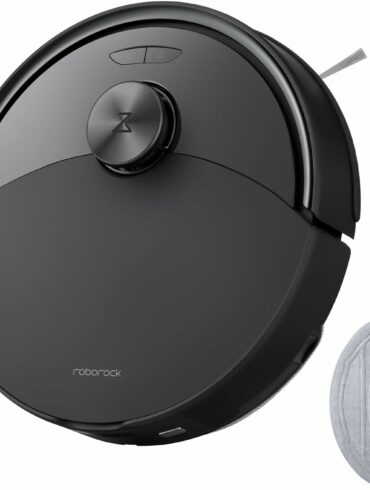 Robot aspirateur laveur roborock Q10 S5 noir vu de dessus