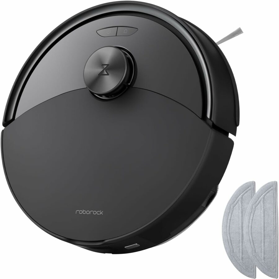Robot aspirateur laveur roborock Q10 S5 noir vu de dessus