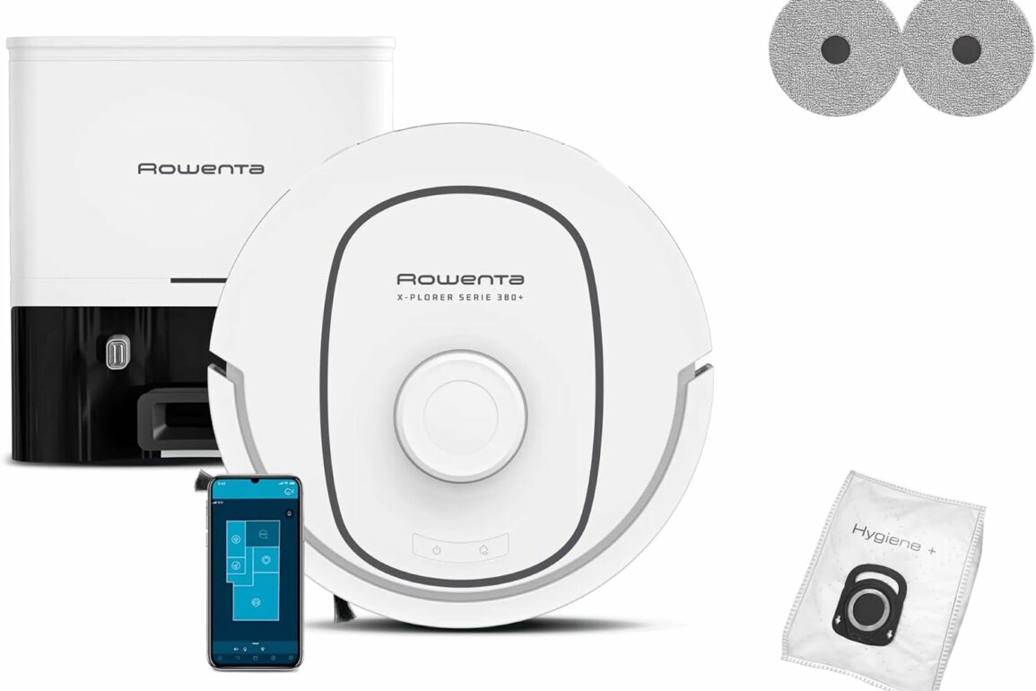 Aspirateur robot laveur Rowenta X-Plorer 380 avec sa station de vidage automatique