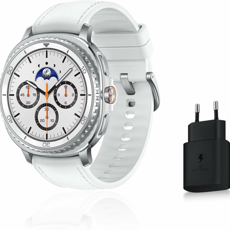 Samsung Galaxy Watch8 Classic 46mm en blanc, montre connectee avec couronne rotative