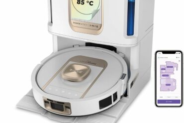 Robot aspirateur laveur Shark ThermaCharged PowerDetect avec sa base de désinfection