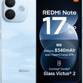 Smartphone Xiaomi Redmi Note 17 Pro 5G bleu avec grande batterie