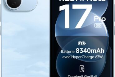 Smartphone Xiaomi Redmi Note 17 Pro 5G bleu avec grande batterie