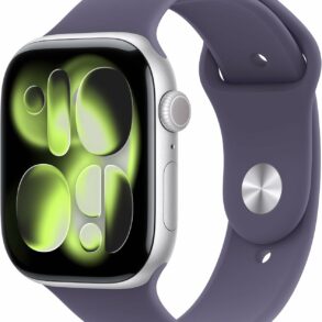 Apple Watch Series 11 GPS + Cellular 46 mm boîtier argent et bracelet Sport Brume Violette