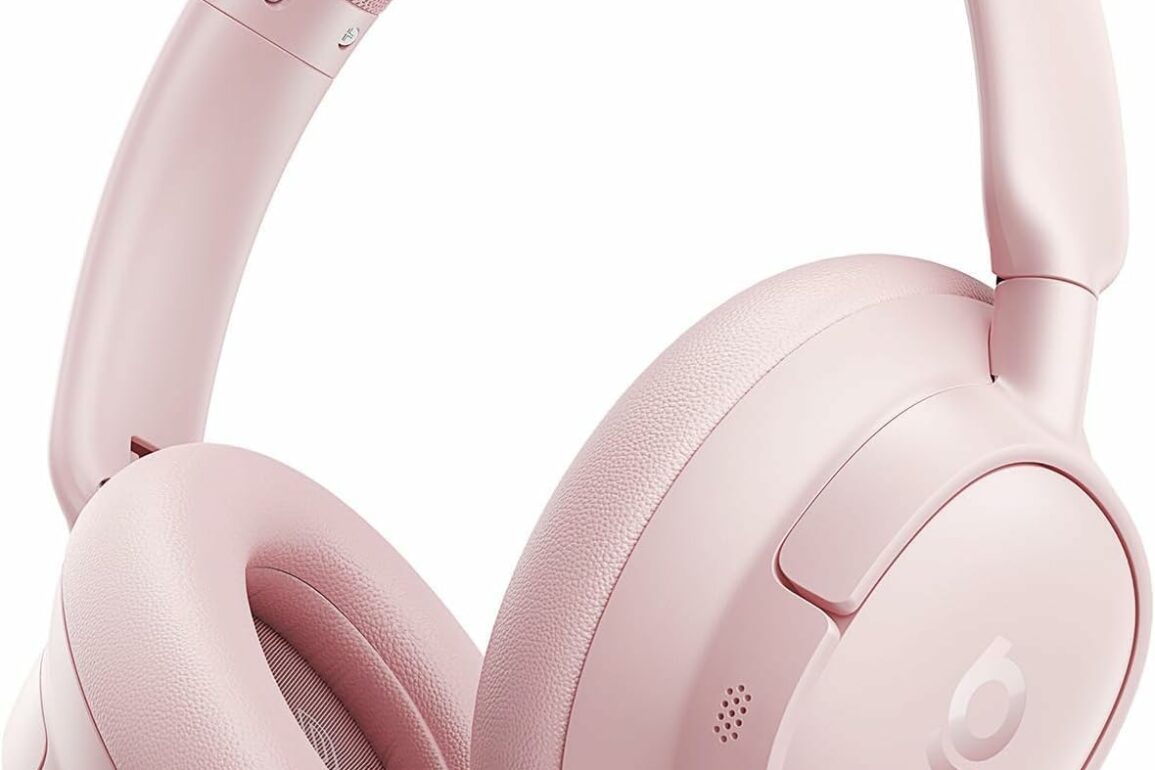 Casque Bluetooth Baseus EH10 NC à réduction de bruit active, coloris rose scintillant