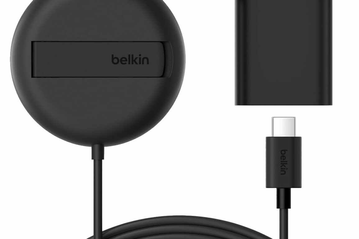 Station de charge sans fil magnétique Belkin Qi2 15 W avec support intégré