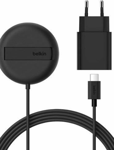 Station de charge sans fil magnétique Belkin Qi2 15 W avec support intégré