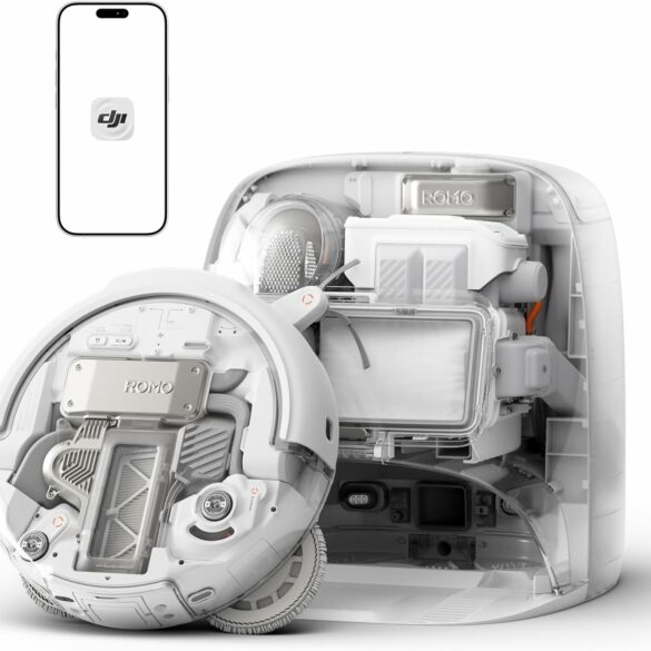 DJI Romo P, robot aspirateur laveur transparent