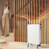 Duux FlowBoost, le radiateur Edge Oil diffuse la chaleur dans un salon