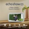 Écran connecté Echo Show 5 bleu-gris posé sur une étagère