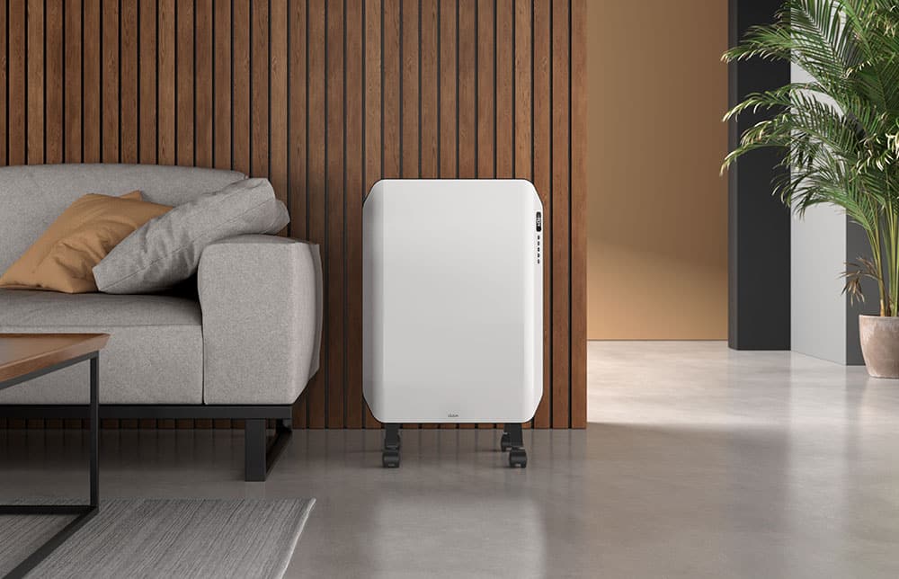 Edge Oil de Duux, radiateur à bain d'huile connecté sur roulettes