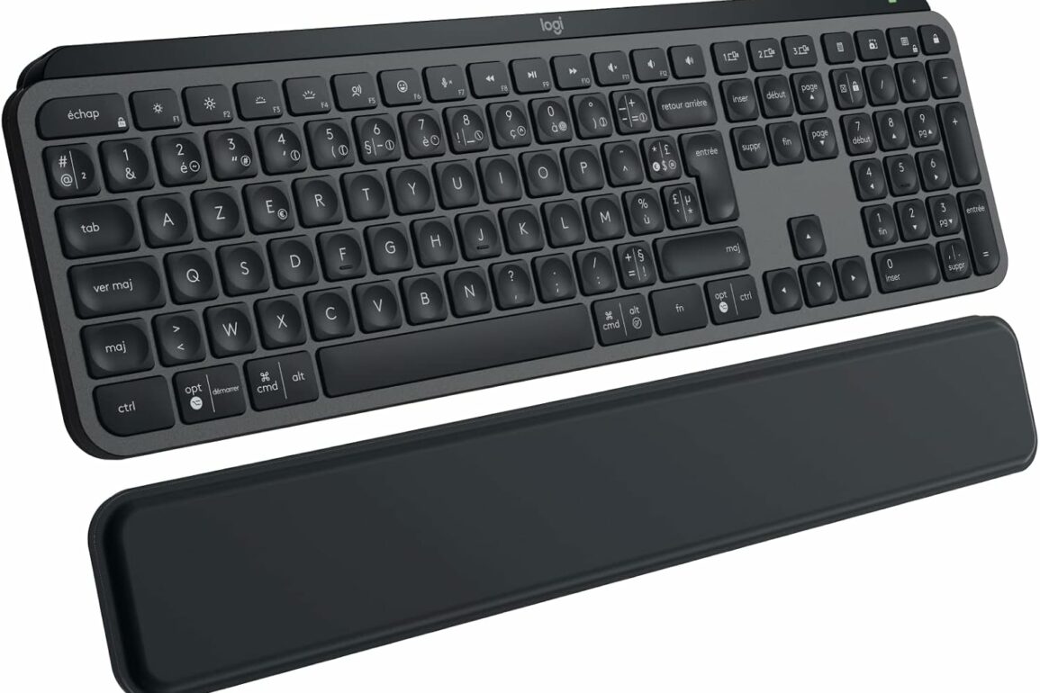 Clavier sans fil Logitech MX Keys S Plus avec repose-poignet