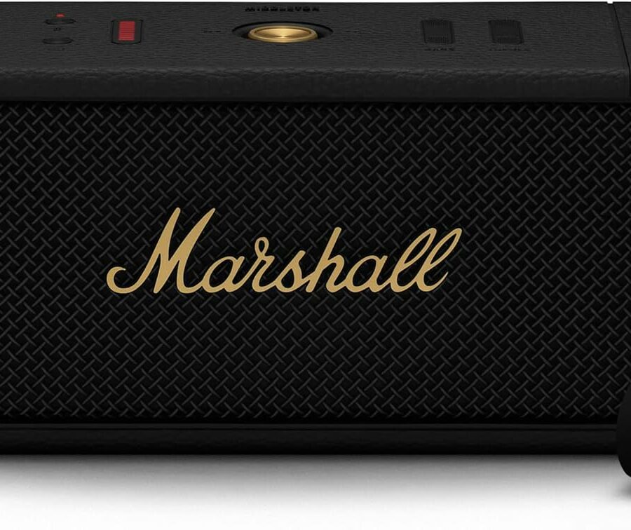 Enceinte Bluetooth portable Marshall Middleton noire et laiton