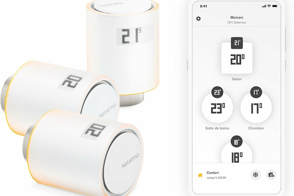 Netatmo pack de 3 têtes thermostatiques intelligentes