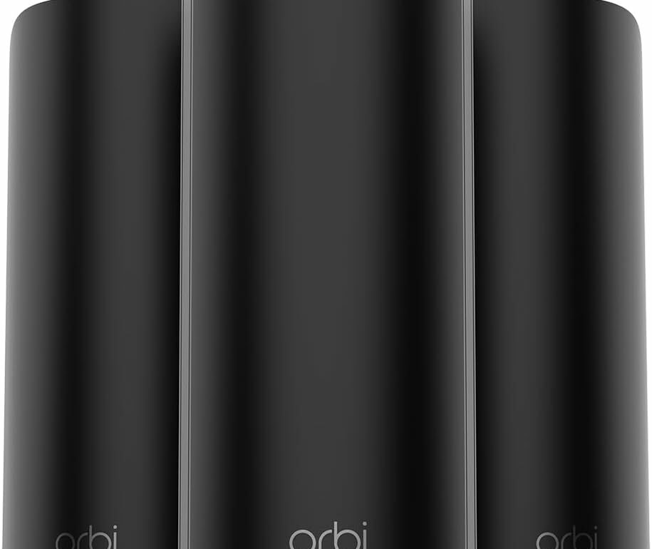 Pack de trois bornes Netgear Orbi 870 Wi-Fi 7 noires