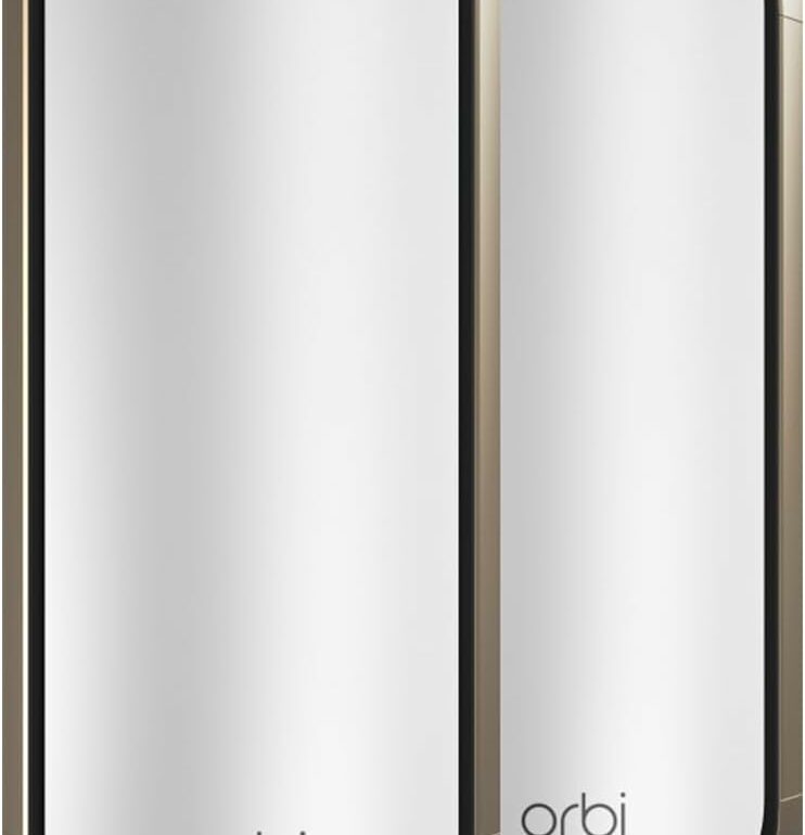 Système mesh Wi-Fi 7 Netgear Orbi 970, routeur et satellite blancs