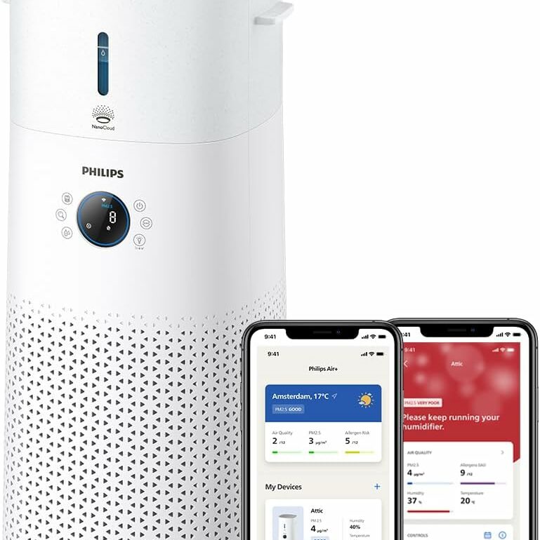 Philips 3000 purificateur d'air et humidificateur 2-en-1 blanc