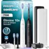 Pack de deux brosses à dents électriques Philips Sonicare 7100 avec étui de voyage