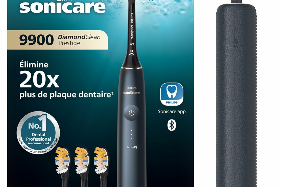 Brosse à dents électrique Philips Sonicare DiamondClean 9900 Prestige bleu nuit avec étui de voyage