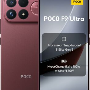 Smartphone POCO F9 Ultra rouge, écran AMOLED 6,9 pouces