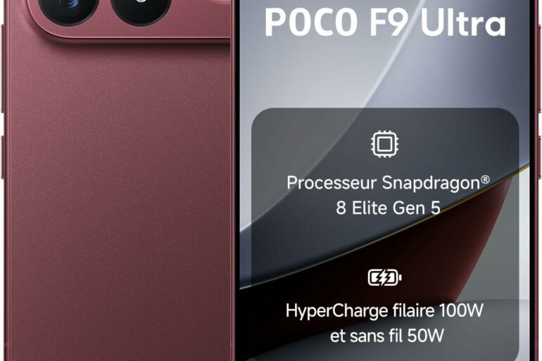 Smartphone POCO F9 Ultra rouge, écran AMOLED 6,9 pouces
