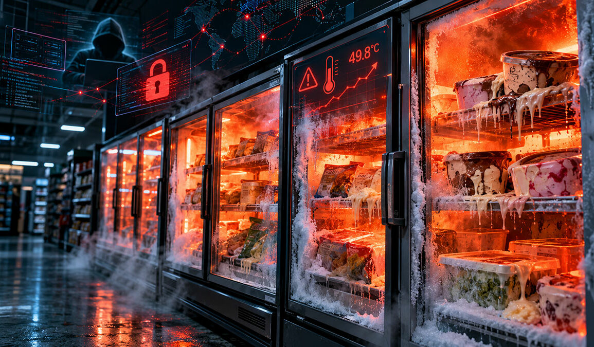 Rayon surgelés de supermarché après la cyberattaque sur les frigos connectés Danfoss